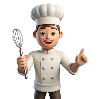 serene modern Chef holding a knife and whisk high quality png