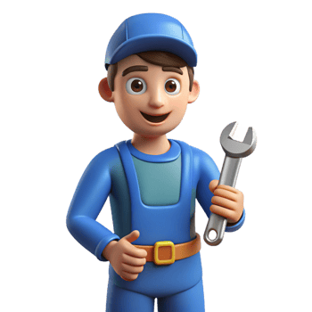 dramatic creative Mechanic holding a wrench authentic png