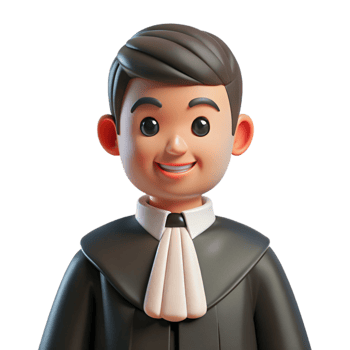 impressive creative Lawyer in a black robe 4K png