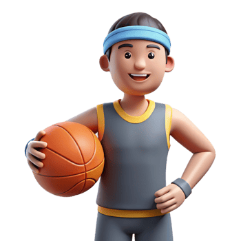 impressive rustic Athlete holding a basketball 4K png