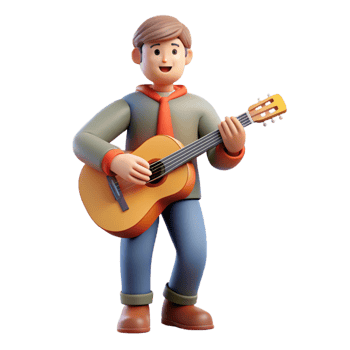 beautiful contemporary Musician playing a guitar original png