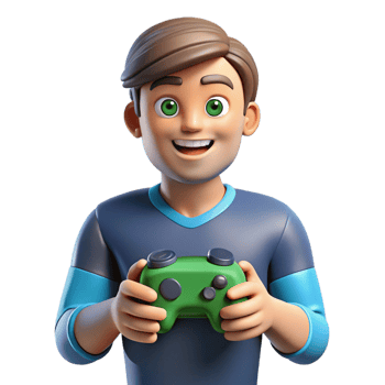 magnificent modern Gamer with a gaming controller premium png