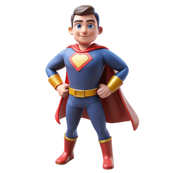 impressive minimalist Superhero in costume high resolution png