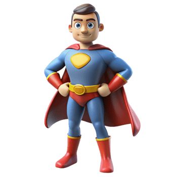 dramatic classic Superhero in costume original png