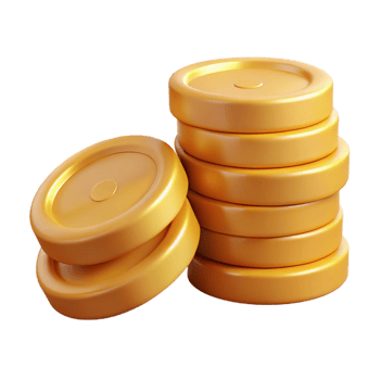 serene minimalist Stack of gold coins professional png