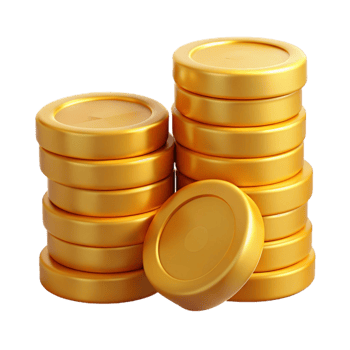 impressive contemporary Stack of gold coins professional png