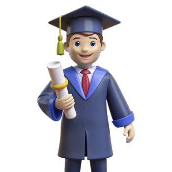 elegant rustic Graduate in a cap and gown holding a diploma high quality png