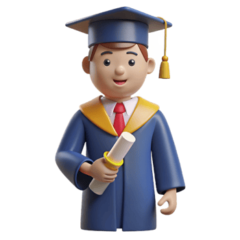 stunning creative Graduate in a cap and gown holding a diploma detailed png