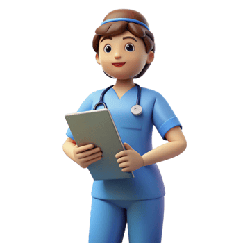 impressive creative Nurse in scrubs with a clipboard authentic png