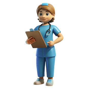 vibrant abstract Nurse in scrubs with a clipboard authentic png