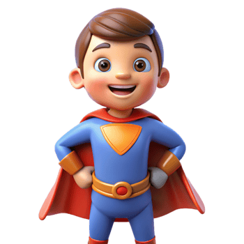 impressive creative Happy child wearing a superhero costume genuine png