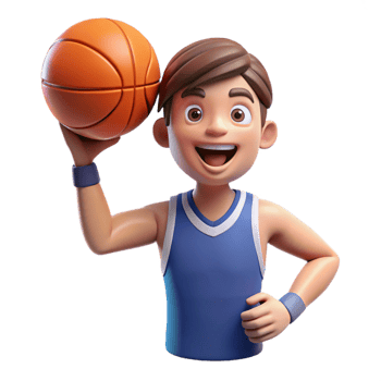 wonderful rustic Excited athlete holding a basketball exclusive png