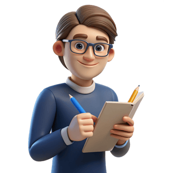 wonderful abstract Thoughtful writer holding a pen and notebook genuine png