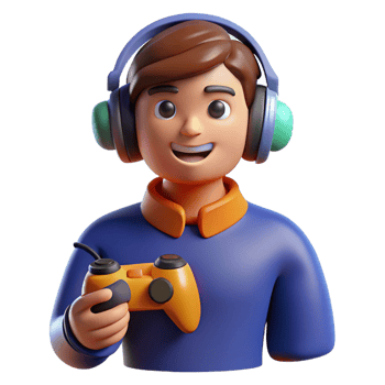 wonderful classic Gamer with headphones and a controller high resolution png
