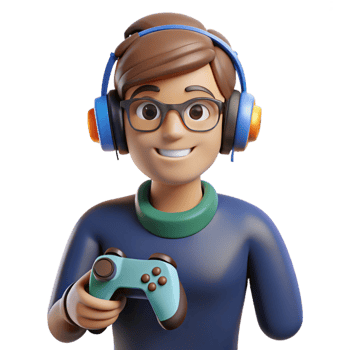 elegant rustic Gamer with headphones and a controller high resolution png