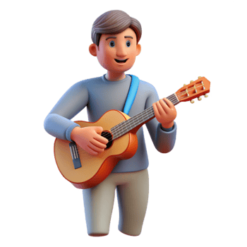 elegant artistic Musician playing a guitar original png
