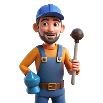 extraordinary rustic Plumber holding a plunger high resolution png