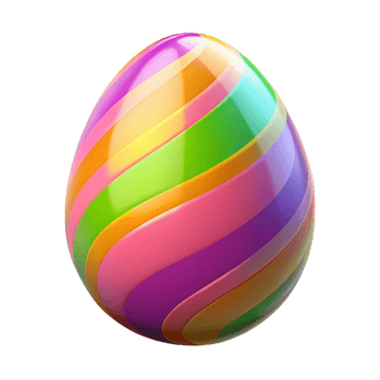 vibrant artistic Easter egg with a colorful design 4K png
