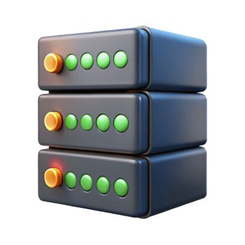 dramatic abstract Server rack with multiple blinking indicator lights authentic png