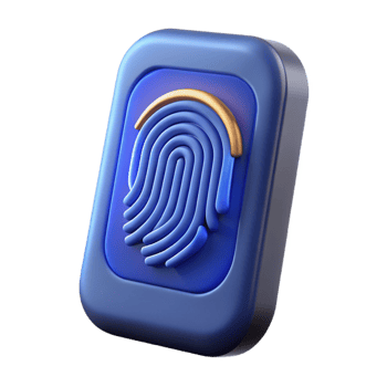 wonderful modern Biometric fingerprint scanner with glowing sensor 4K png