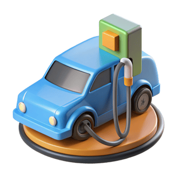 impressive artistic Electric car charging at a charging station connector 4K png