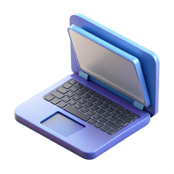 elegant traditional Laptop computer with open lid displaying code authentic png