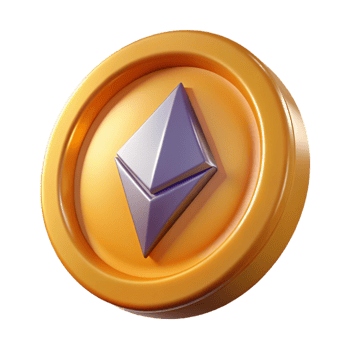 beautiful classic Ethereum cryptocurrency coin high resolution png