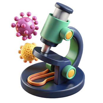 impressive traditional Microscope examining microscopic organisms 4K png
