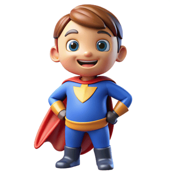 elegant artistic Happy child wearing a superhero costume, authentic png
