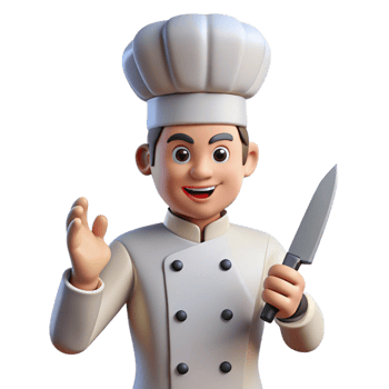 dramatic classic Chef holding a knife, 4K png