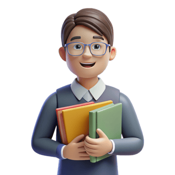 serene vintage Student holding books, professional png