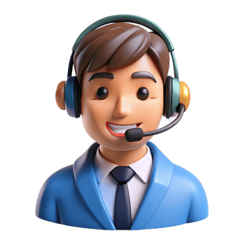 vibrant contemporary Customer service representative with a headset, premium png