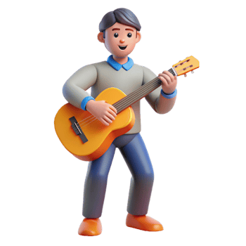 elegant classic Musician playing a guitar, detailed png