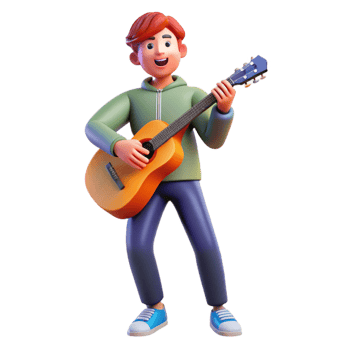 magnificent classic Musician playing a guitar, high quality png