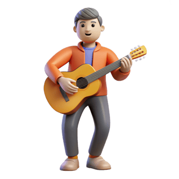 extraordinary modern Musician playing a guitar, premium png