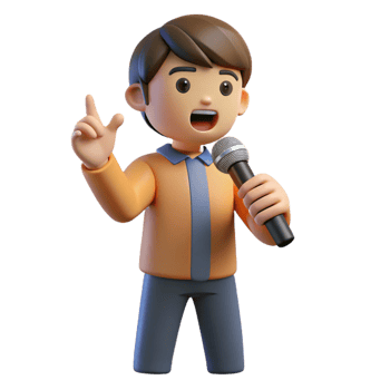 dramatic contemporary Singer holding a microphone, exclusive png