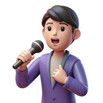 impressive traditional Singer holding a microphone, exclusive png