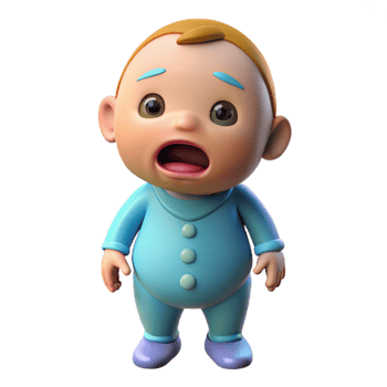 stunning modern Crying baby in a onesie, high resolution png