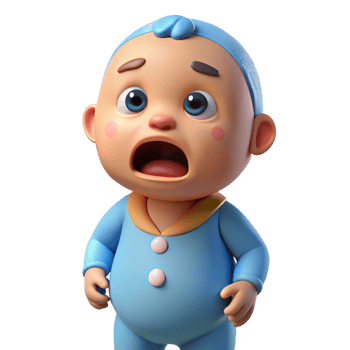 impressive rustic Crying baby in a onesie, detailed png