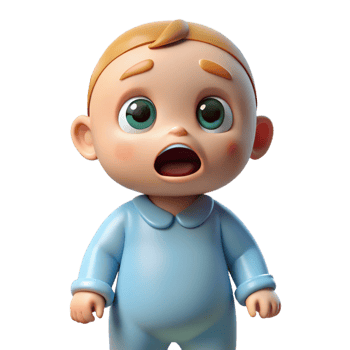 stunning minimalist Crying baby in a onesie, high quality png