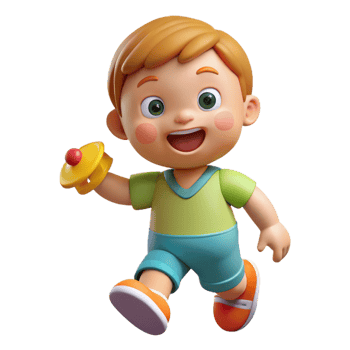 dramatic traditional Happy toddler playing with a toy, high resolution png