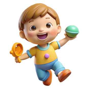 elegant vintage Happy toddler playing with a toy, 4K png
