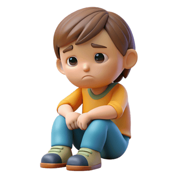 wonderful artistic Sad child sitting alone, high quality png