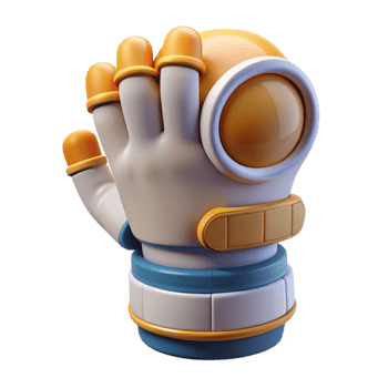 beautiful creative Stylized spacesuit glove with articulated fingers, high quality png