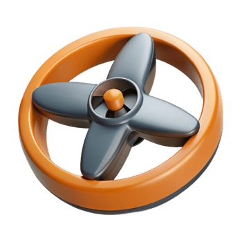 elegant abstract Single drone propeller with futuristic design, premium png