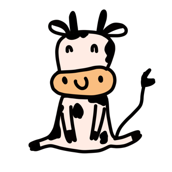 Cute cow cartoon design for kid ,print,cartoon. png