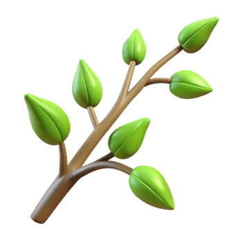 extraordinary modern A tree branch with budding leaves, 4K png