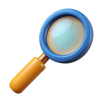 vibrant creative A magnifying glass, genuine png