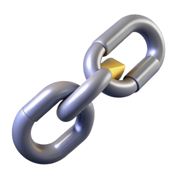 serene creative A broken chain link, high resolution png