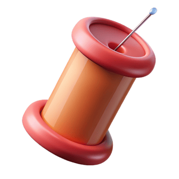 wonderful minimalist A sewing needle with thread, high resolution png